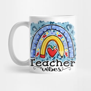 Teacher Vibes Pensil Teaching Heart Mug